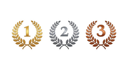 Fototapeta premium Gold, silver and bronze winner award medals