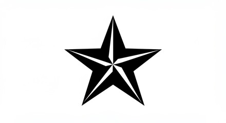 Obraz premium Bold black star symbol with sharp angles on a clean white background