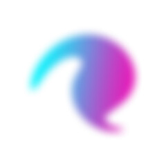 Abstract Fluid Shape in Cyan and Pink Gradient – Organic Motion Element with Smooth Flow and Vibrant Colors overlay on transparent background.