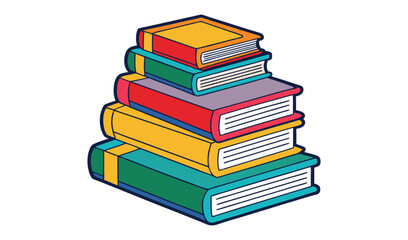 Stack of colorful books illustration
