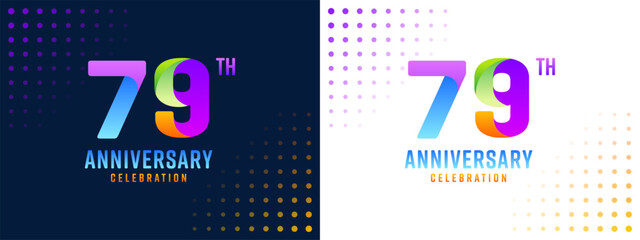 79th anniversary design, with colorful numbers, background, business
