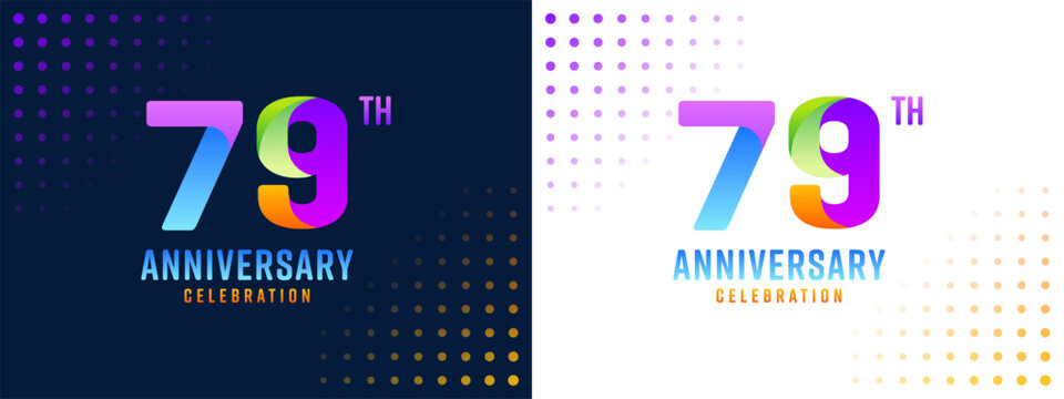 79th anniversary design, with colorful numbers, background, business