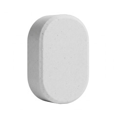 close-up of white oval medicine pill on transparent background