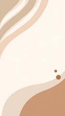Minimalist flat illustration featuring soft beige abstract shapes on clean white background, central blank space ideal for text placement, social media story, marketing presentation