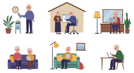 Fototapeta premium Elderly Couples Engaging in Various Activities