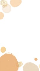 Minimalist Instagram story background with soft beige and cream tones, featuring two curved lines on the left and a small brown dot in the lower right corner
