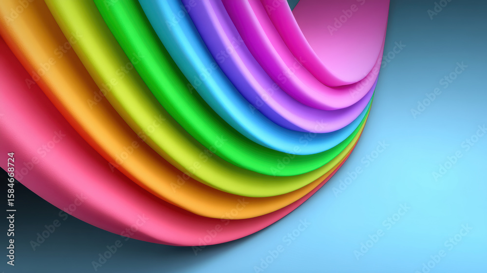 Poster colorful abstract background with layered rainbow waves creating vibrant and dynamic visual effect