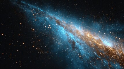 Fototapeta premium Breathtaking view of a spiral galaxy in deep space, filled with countless stars, glowing nebulae, and cosmic dust, showcasing the vastness, mystery, and beauty of the universe. 