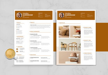Resume and Cover Letter Layout with Topbar