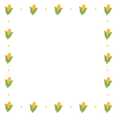 Obraz premium 옥수수 테두리 프레임, 분리된 배경. 싱그럽고 생명력 넘치는 초록 식물 질감 디자인