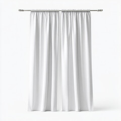 White Fabric Curtains Hanging on Metal Rod white curtains 1