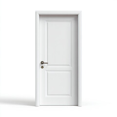 White Interior Door with Silver Handle Mockup white door