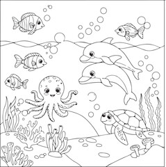 Ocean Friends Coloring Page