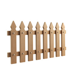 A light brown picket fence isolated on transparent background
