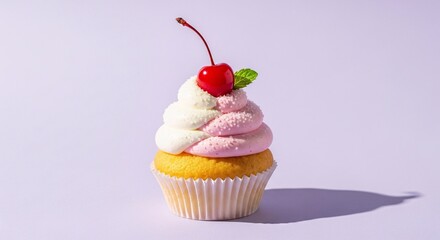 Delicious cupcake with cherry on top perfect for dessert sweet treat bakery shop cake shop pastry chef