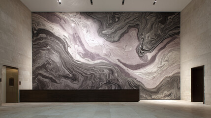 Luxury Marble Wall Art in Modern Hotel Lobby Interior