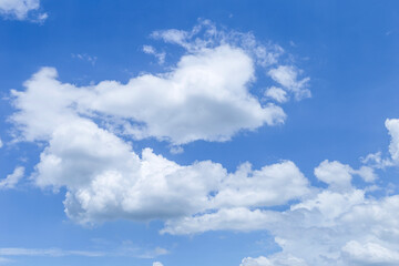 White cloud floating over blue sky, weather and nature background