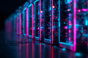 Fototapeta premium deep learning ai analyzing cybersecurity threats in a cloud based data environment