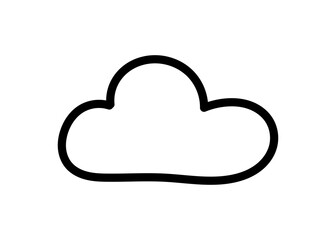 Cloud shape outline icon for weather app UI, web elements, stickers or minimal design accents