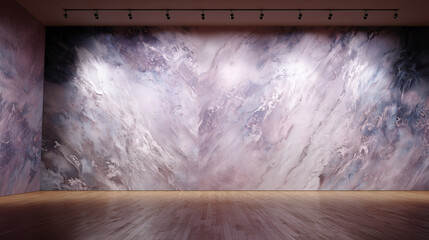 Abstract Marble Textured Wall in Contemporary Art Gallery with Soft Lighting