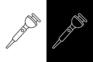 Otoscope Line Icon. Scalable and Customizable Medical Tool Vector on Black White Background