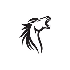 Fototapeta premium angry horse head mascot logo vector illustration