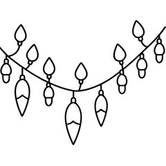 Minimalist Christmas Tree Lights Vector Illustration