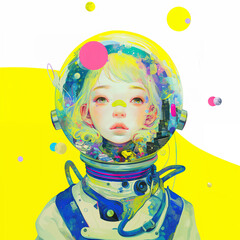 宇宙服を着た可愛い女の子