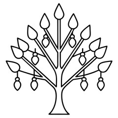 Minimalist Christmas Tree Lights Vector Illustration