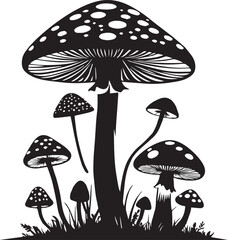 Mystical Forest of Spotted Mushrooms