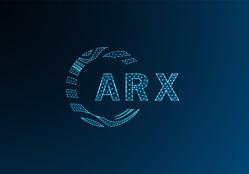ARX low poly letter logo vector design. ARX lower poly logo design. ARX unique low poly logo design.