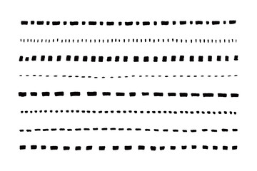 油性ペンで描いた手描きの点線