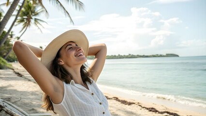 young woman on the beach