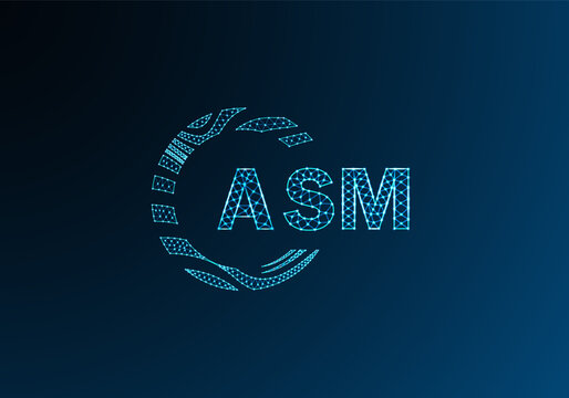 ASM low poly letter logo vector design. ASM lower poly logo design. ASM unique low poly logo design.