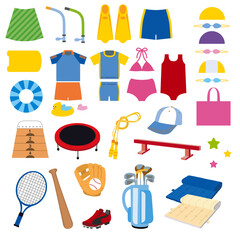 子供がスポーツの色々な運動用品