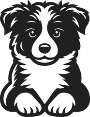 Border Collie Dog Vector – Silhouette 