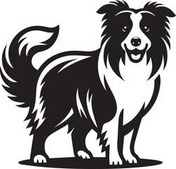 Border Collie Dog Vector &ndash; Silhouette 