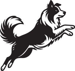 Border Collie Dog Vector – Silhouette 