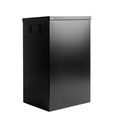 Sleek Black Metal Container: Perfect for Organization and Storage