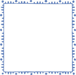 青いエスニック風ドットフレーム　Adobe Illustrator Artwork