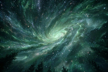 Abstract celestial background with glowing stars, deep blue nebulae, and bright galaxies illustrating the vast, dark outer cosmos