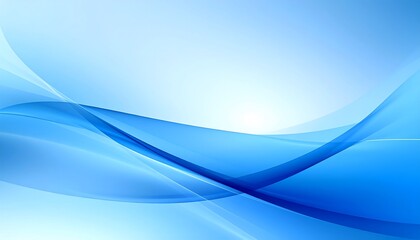 Fototapeta premium An abstract background with flowing waves of blue and light blue, creating a smooth, translucent effect. The image evokes a sense of calmness, technology, or water.