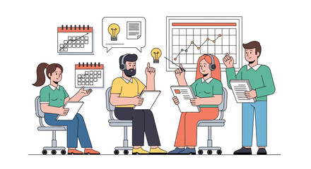 Team of Professionals Discussing Ideas and Strategies.