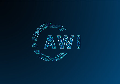 AWI low poly letter logo vector design. AWI lower poly logo design. AWI unique low poly logo design.