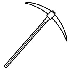 Minimalist Pickaxe Outline Illustration