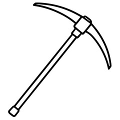 Minimalist Pickaxe Outline Illustration