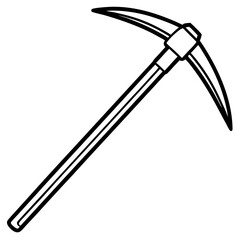Minimalist Pickaxe Outline Illustration