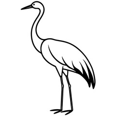 Obraz premium Elegant line art of a tall crane in detailed silhouette