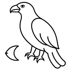 Obraz premium Line art illustration of a bald eagle clutching a fish in its talons