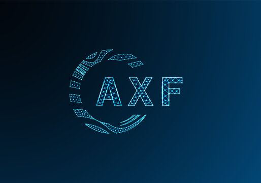 AXF low poly letter logo vector design. AXF lower poly logo design. AXF unique low poly logo design.